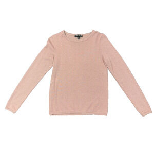 Ann Taylor Women's Size XS Pink Glitter Long Sleeve Sweater Viscose Nylon Blend